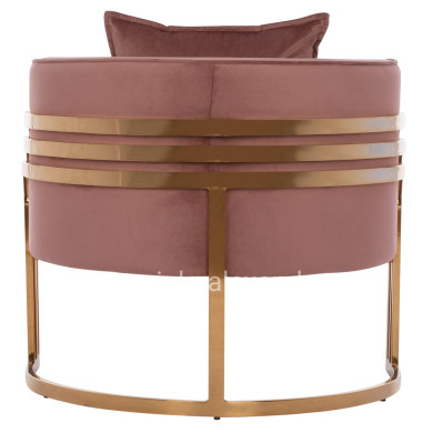 TIANA ARMCHAIR WITH GOLD METAL FRAME AND LOW BACK HM8738.02