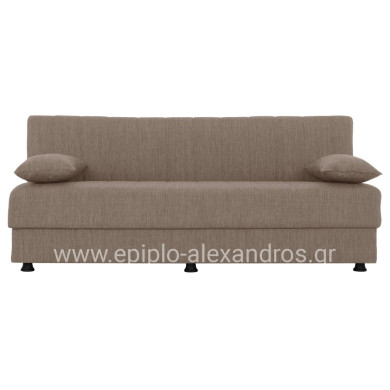 Hm3239.04 ANDRI three-seater sofa-bed, beige fabric, short legs, without arms