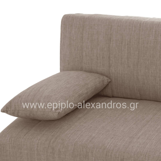 Hm3239.04 ANDRI three-seater sofa-bed, beige fabric, short legs, without arms