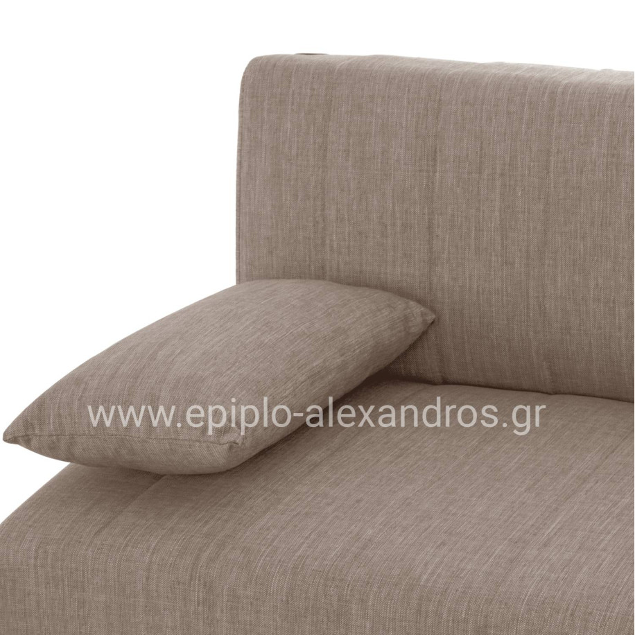 Hm3239.04 ANDRI three-seater sofa-bed, beige fabric, short legs, without arms