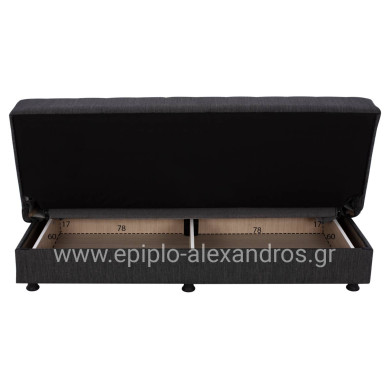 ΚΑΝΑΠΕΣ ΚΡΕΒΑΤΙ ΤΡΙΘΕΣΙΟΣ ΓΚΡΙ HM3239.03 180x72x77 εκ.
