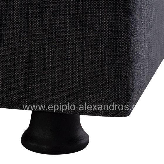 Hm3239.03 ANDRI three-seater sofa-bed, gray fabric, short legs, without arms