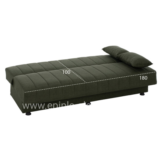 Hm3239.05 ANDRI three-seater sofa-bed, cypress green fabric