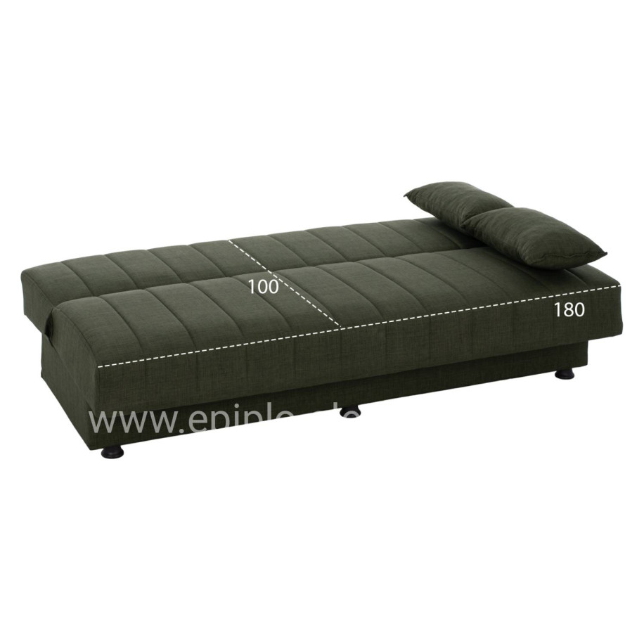 Hm3239.05 ANDRI three-seater sofa-bed, cypress green fabric