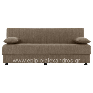 Hm3239.02 ANDRI three-seater sofa-bed, brown fabric