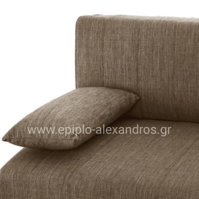 Hm3239.02 ANDRI three-seater sofa-bed, brown fabric