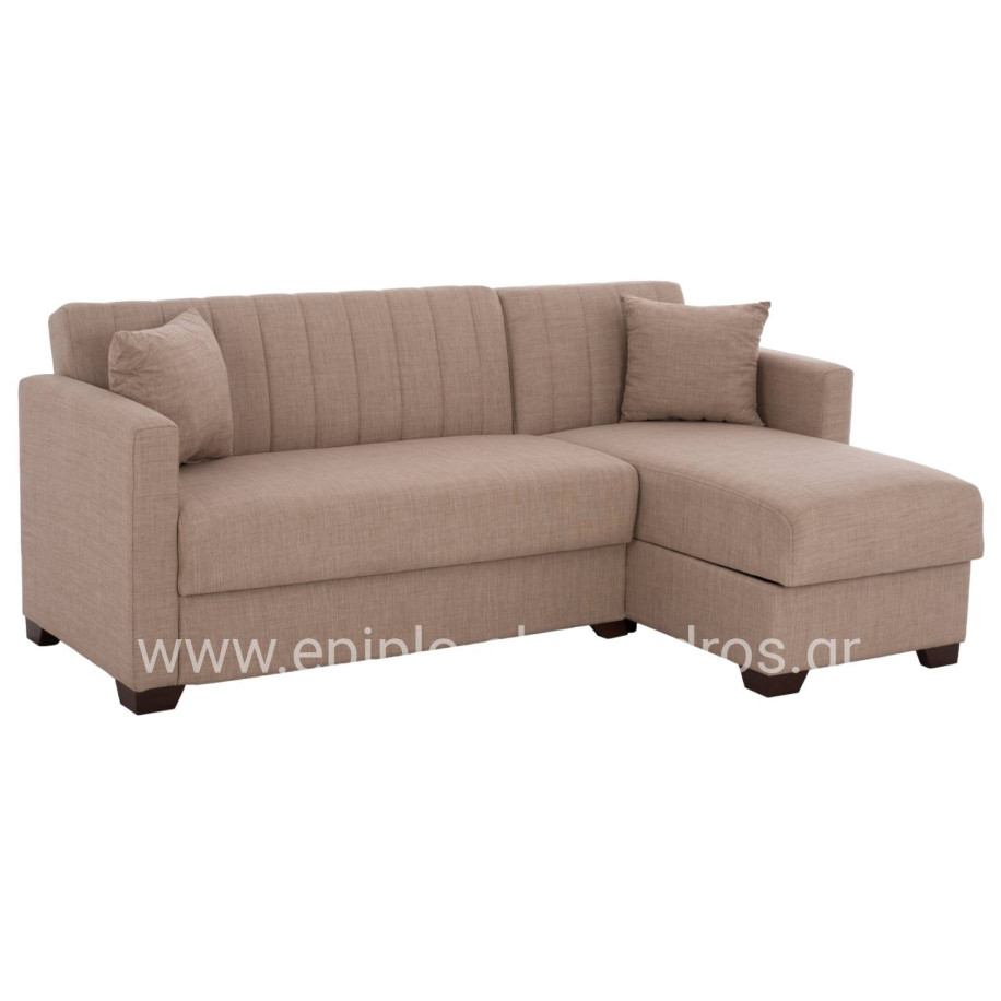 HM3244.04 corner sofa-bed, reversible, 200x133x77Ηcm, beige