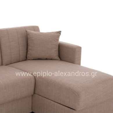 HM3244.04 corner sofa-bed, reversible, 200x133x77Ηcm, beige