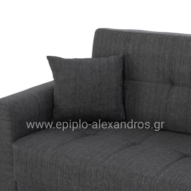 HM3243.03 2-SEATER SOFA-BED, TALL BACK, GREY, 160x84x88cm