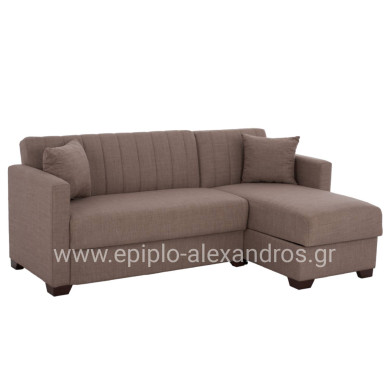 HM3244.02, corner sofa-bed, reversible, brown, 202x140x78H