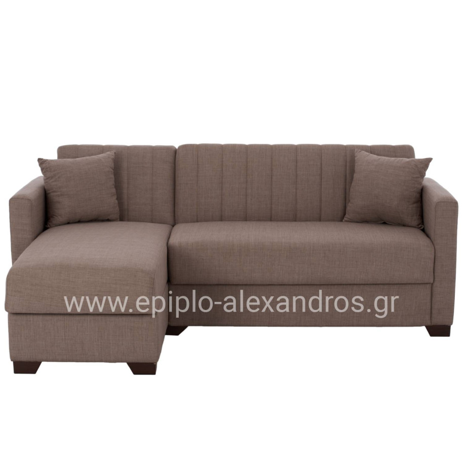 HM3244.02, corner sofa-bed, reversible, brown, 202x140x78H