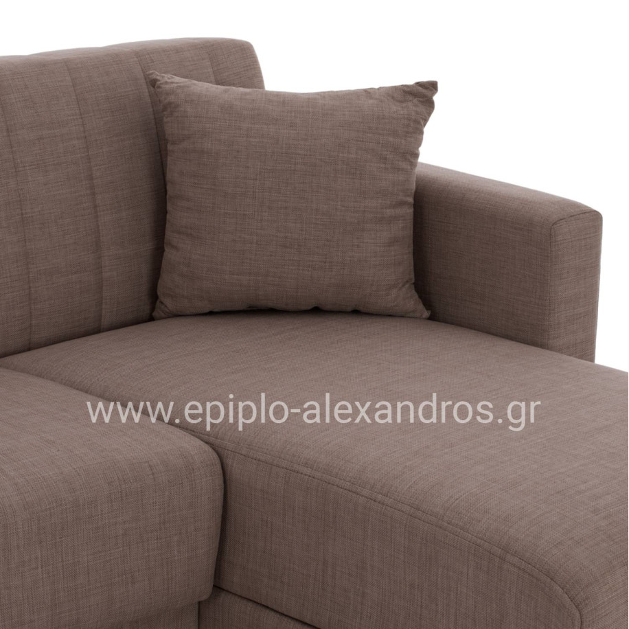 HM3244.02, corner sofa-bed, reversible, brown, 202x140x78H