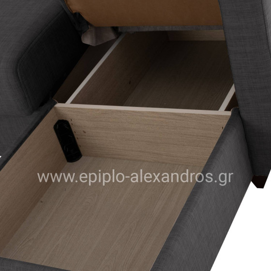 ΚΑΝΑΠΕΣ ΚΡΕΒΑΤΙ GHUFRAN ΓΩΝΙΑ ΑΝΑΣΤΡΕΨΙΜΗ ΓΚΡΙ ΜΕ ΑΠΟΘΗΚΕΤΙΚΟ ΧΩΡΟ HM3244.03 202x140x78Yεκ.