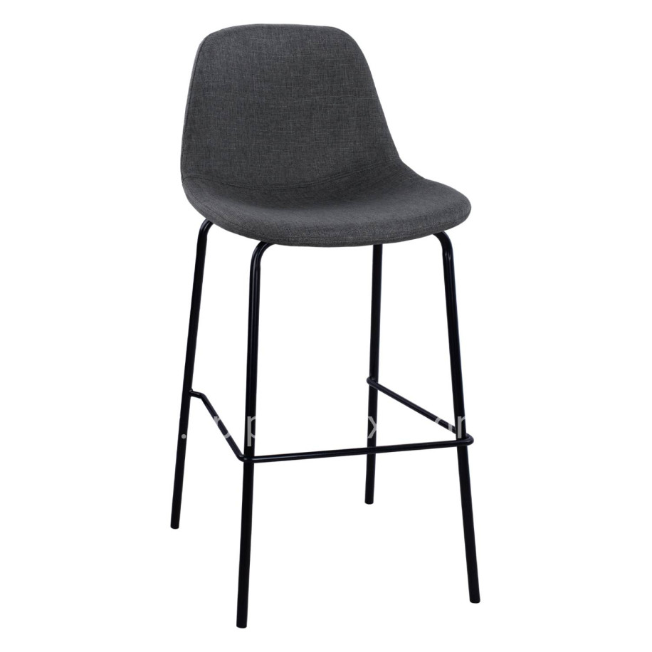 HM9298.10 bar stool, grey fabric, metal legs, 47x51x96
