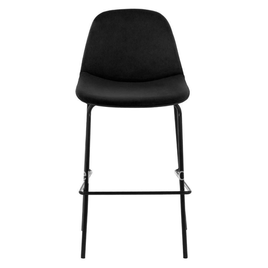 HM9298.14 bar stool VINCENT, black velvet, metal legs, 47x51x96