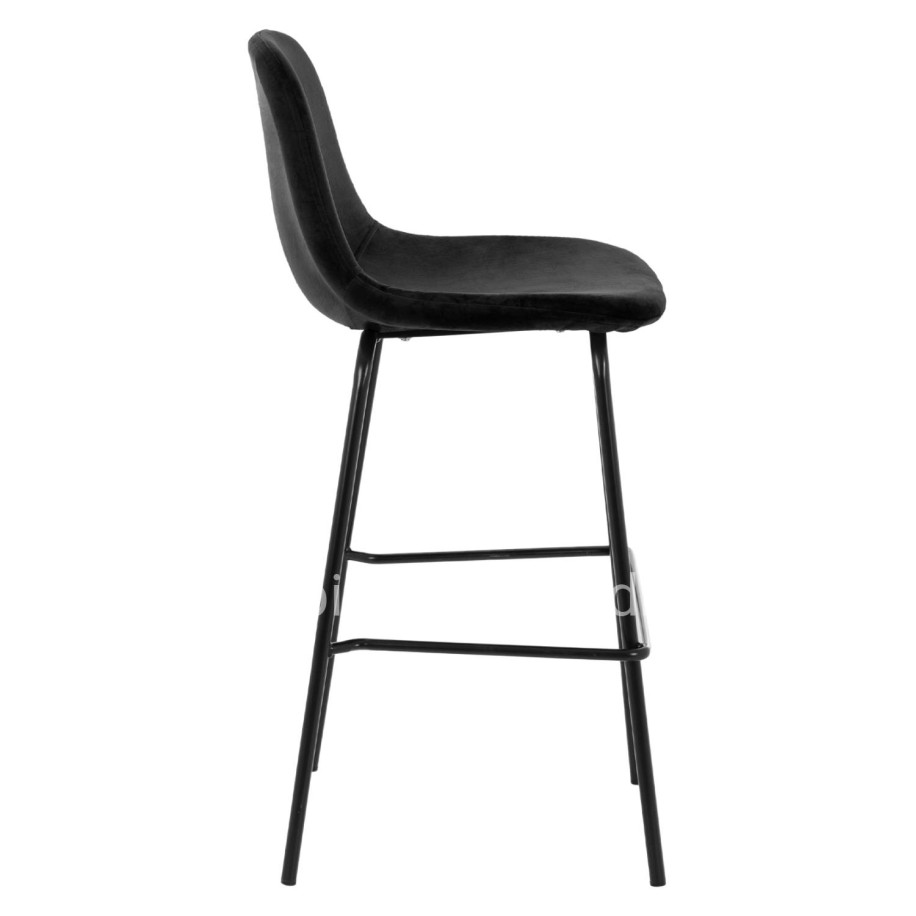 HM9298.14 bar stool VINCENT, black velvet, metal legs, 47x51x96