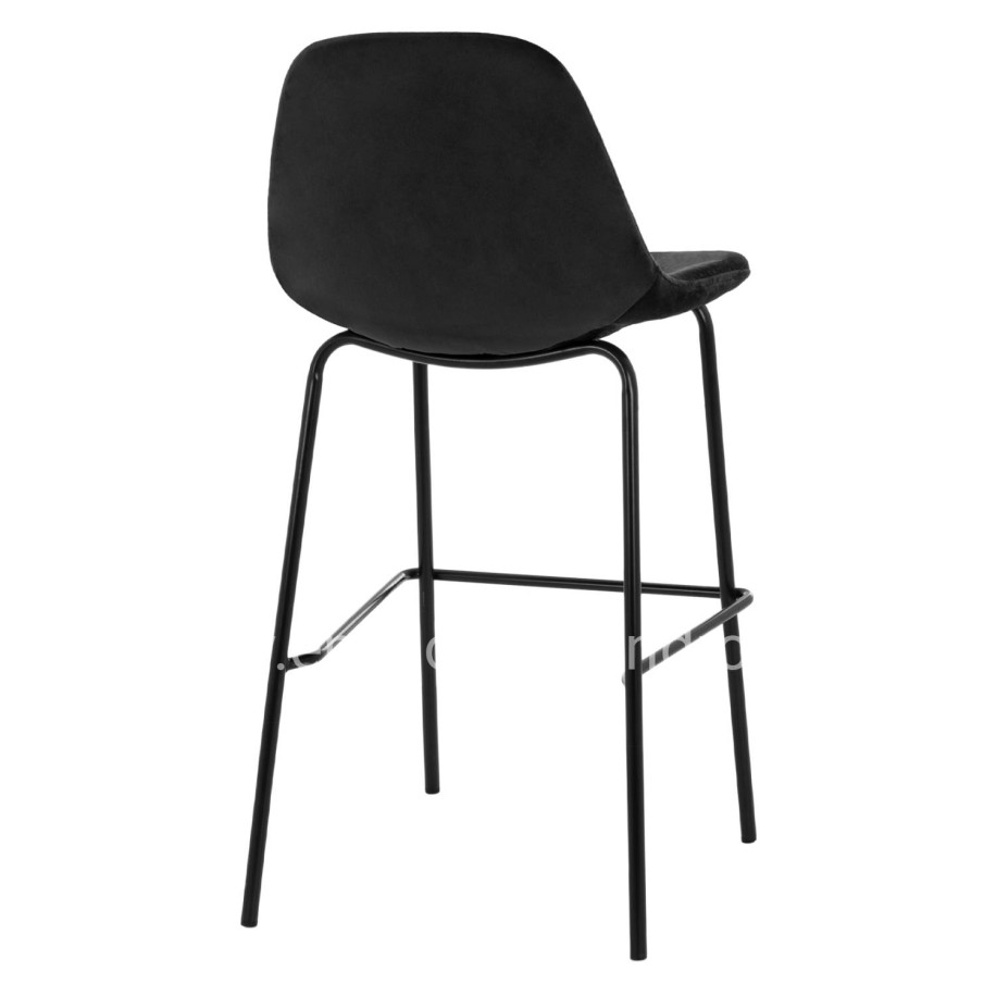 HM9298.14 bar stool VINCENT, black velvet, metal legs, 47x51x96