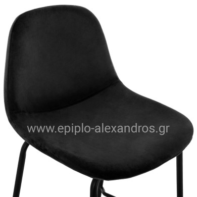 HM9298.14 bar stool VINCENT, black velvet, metal legs, 47x51x96