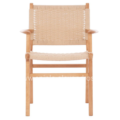 ARMCHAIR HM9331.01 IGNACIO INDOORS RUBBERWOOD ROPE SEAT 61x56x83Η