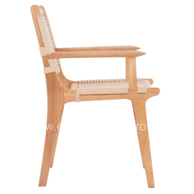 ARMCHAIR HM9331.01 IGNACIO INDOORS RUBBERWOOD ROPE SEAT 61x56x83Η