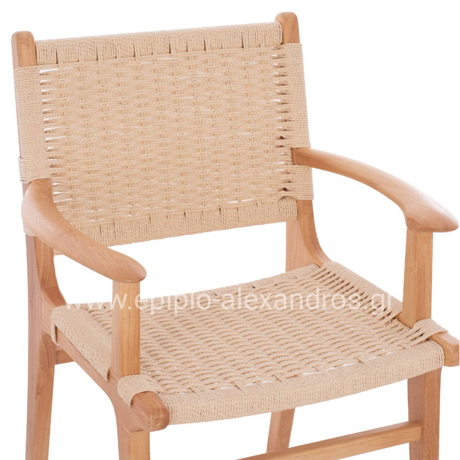 ARMCHAIR HM9331.01 IGNACIO INDOORS RUBBERWOOD ROPE SEAT 61x56x83Η