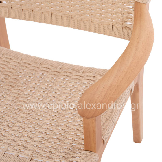ARMCHAIR HM9331.01 IGNACIO INDOORS RUBBERWOOD ROPE SEAT 61x56x83Η