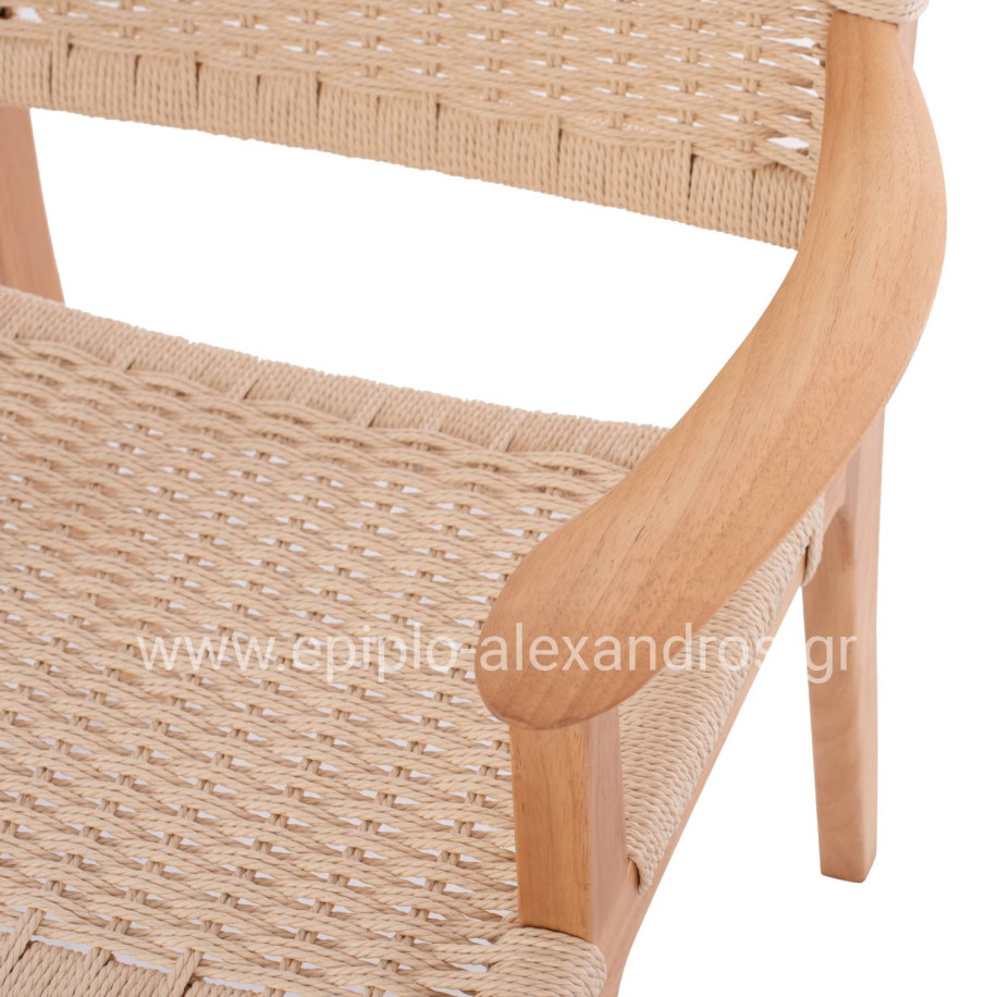ARMCHAIR HM9331.01 IGNACIO INDOORS RUBBERWOOD ROPE SEAT 61x56x83Η