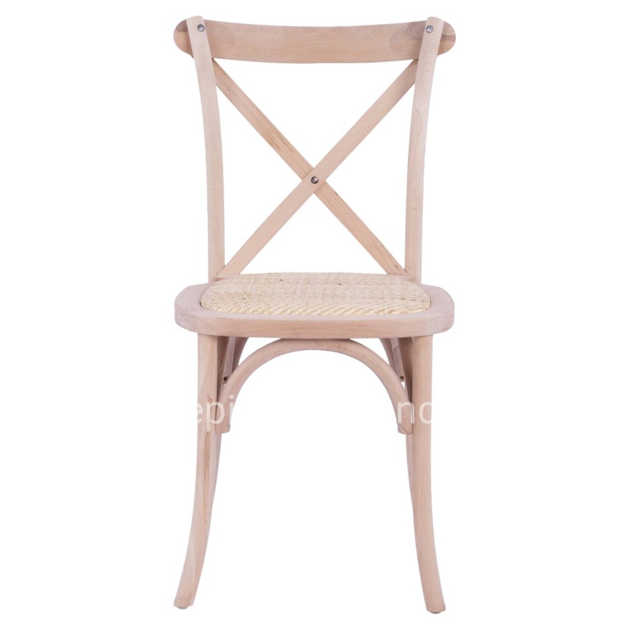 Chair Owen Wooden Stackable from beech wood unpainted with crossed back HM8575.20 45x55,5x90 cm