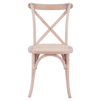 Chair Owen Wooden Stackable from beech wood unpainted with crossed back HM8575.20 45x55,5x90 cm