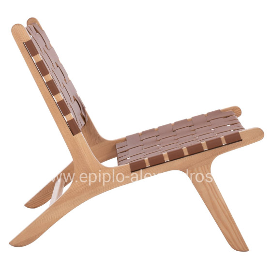 HM9326.01 ARMCHAIR FELIPE TOON WOOD PU knitted 67x70x75H
