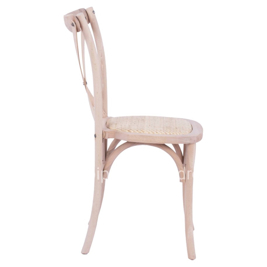 Chair Owen Wooden Stackable from beech wood unpainted with crossed back HM8575.20 45x55,5x90 cm