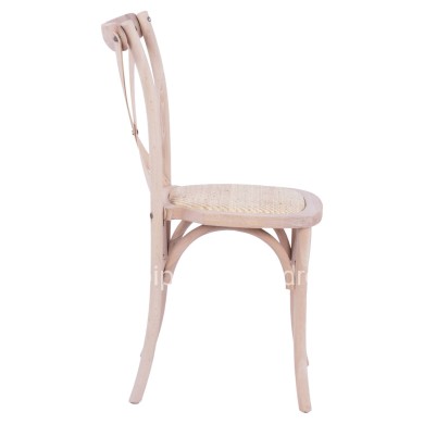 Chair Owen Wooden Stackable from beech wood unpainted with crossed back HM8575.20 45x55,5x90 cm
