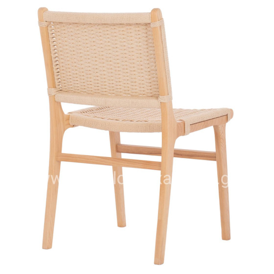 CHAIR HM9330.01 IGNACIO RUBBERWOOD KNITTED NATURAL ROPE 50X60X87H