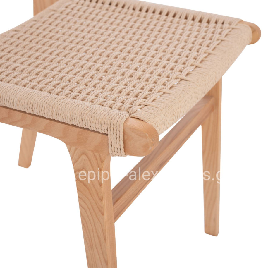 CHAIR HM9330.01 IGNACIO RUBBERWOOD KNITTED NATURAL ROPE 50X60X87H