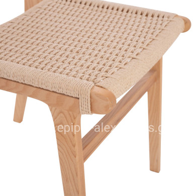CHAIR HM9330.01 IGNACIO RUBBERWOOD KNITTED NATURAL ROPE 50X60X87H