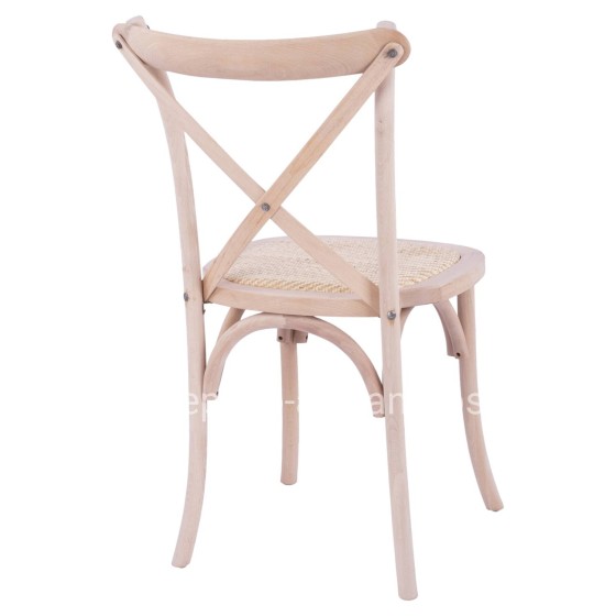 Chair Owen Wooden Stackable from beech wood unpainted with crossed back HM8575.20 45x55,5x90 cm