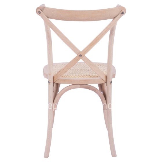 Chair Owen Wooden Stackable from beech wood unpainted with crossed back HM8575.20 45x55,5x90 cm