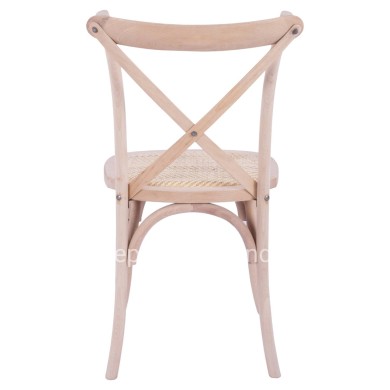Chair Owen Wooden Stackable from beech wood unpainted with crossed back HM8575.20 45x55,5x90 cm