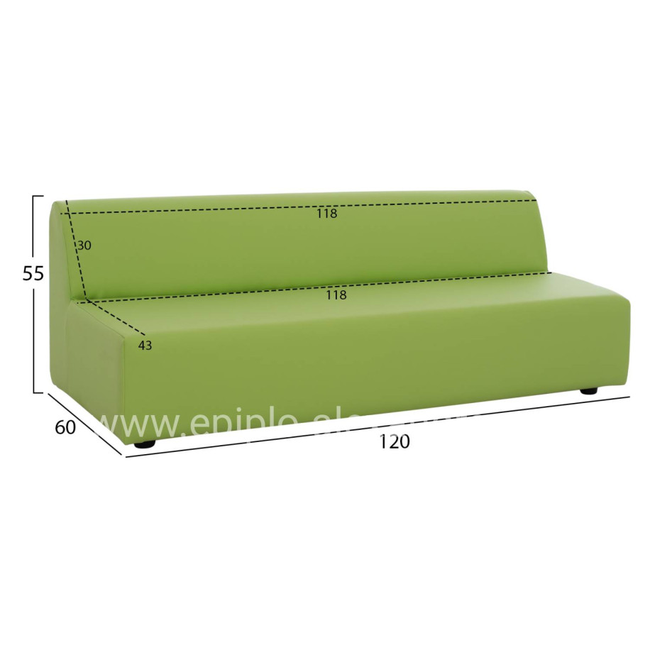 ΚΑΝΑΠΕΣ HM3258.120, ΓΙΑ ΠΑΙΔΙΚΟΥΣ ΧΩΡΟΥΣ, ΕΠΕΝΔΥΜΕΝΟΣ ΜΕ FOAM, 120x60x55εκ