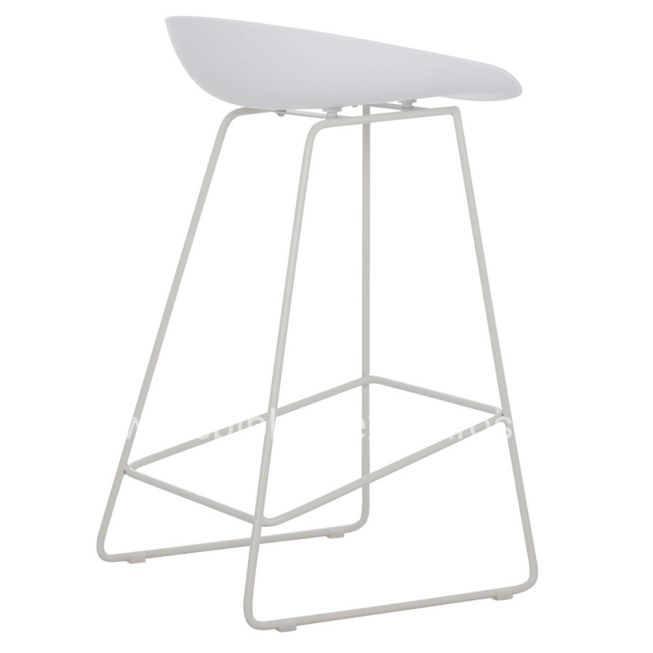 BAR STOOL HM9299.01, WHITE, MEDIUM HEIGHT, 44x44x74