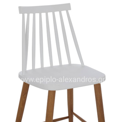 BAR STOOL HM9300.01 WHITE MEDIUM HEIGHT 43x45x97Η