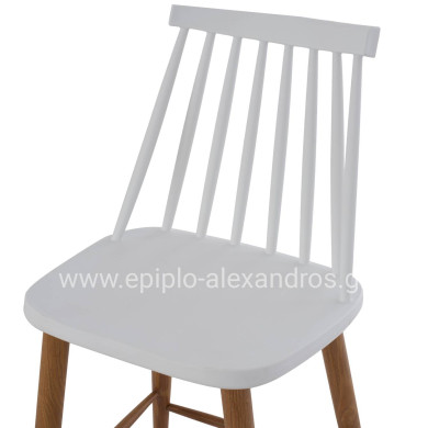 BAR STOOL HM9300.01 WHITE MEDIUM HEIGHT 43x45x97Η
