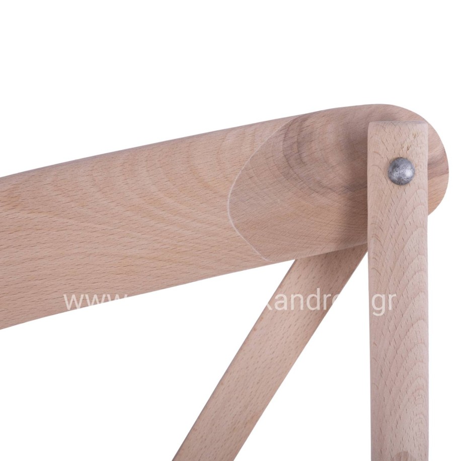 Chair Owen Wooden Stackable from beech wood unpainted with crossed back HM8575.20 45x55,5x90 cm