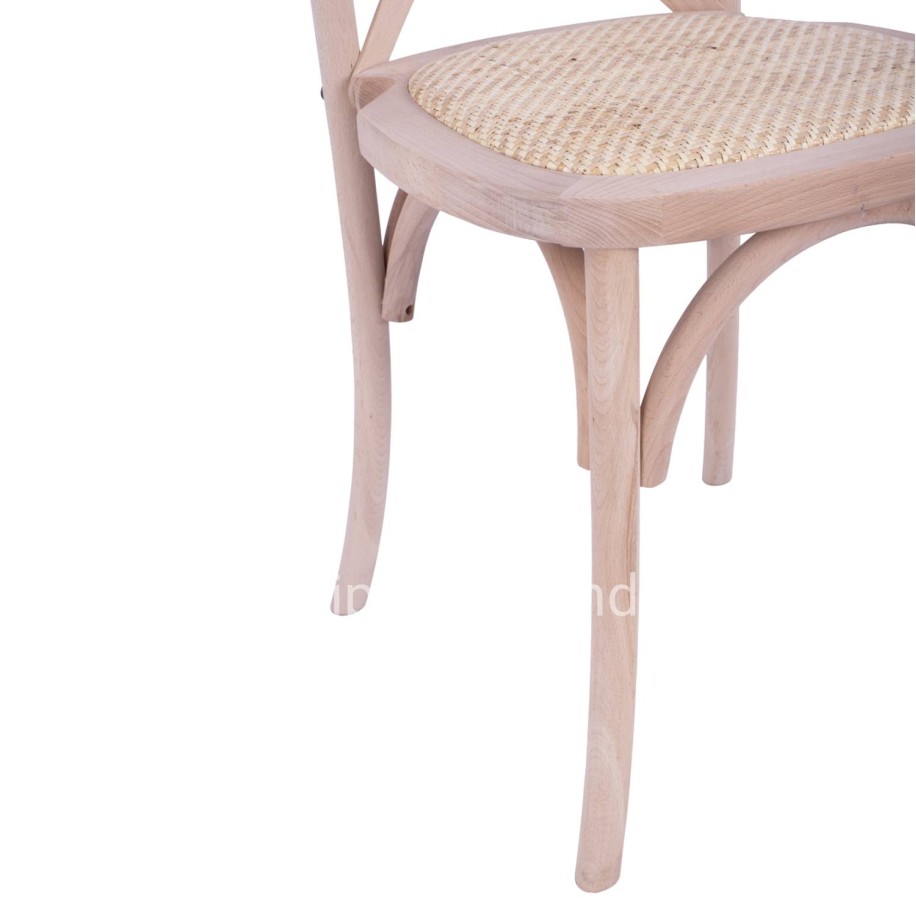 Chair Owen Wooden Stackable from beech wood unpainted with crossed back HM8575.20 45x55,5x90 cm