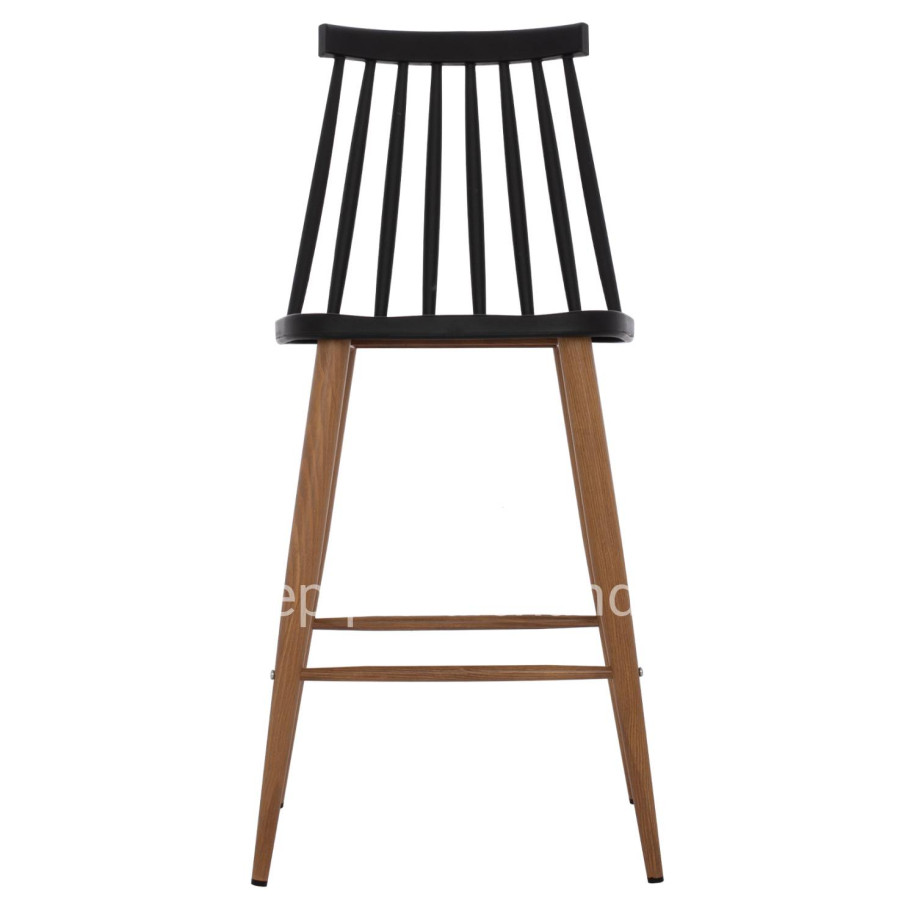BAR STOOL HM9300.02 BLACK NATURAL 43x45x97Η