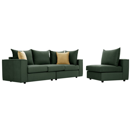 CORNER SOFA MONZA HM3256.17 INTERCHANGEABLE GREEN 265x185x98