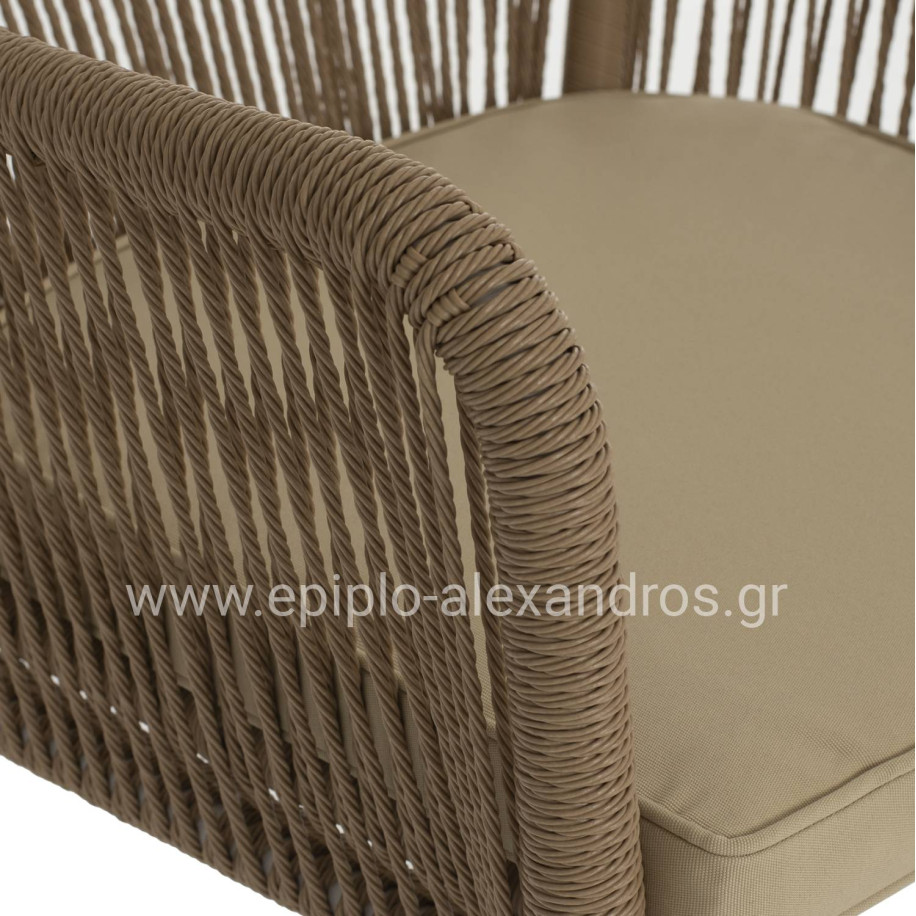ΠΟΛΥΘΡΟΝΑ ΑΛΟΥΜΙΝΙΟΥ LOKKI HM5855.01 ΛΕΥΚΟ ΜΕ ΣΧΟΙΝΙ WICKER PE ΜΠΕΖ 56x66x82Υ εκ.