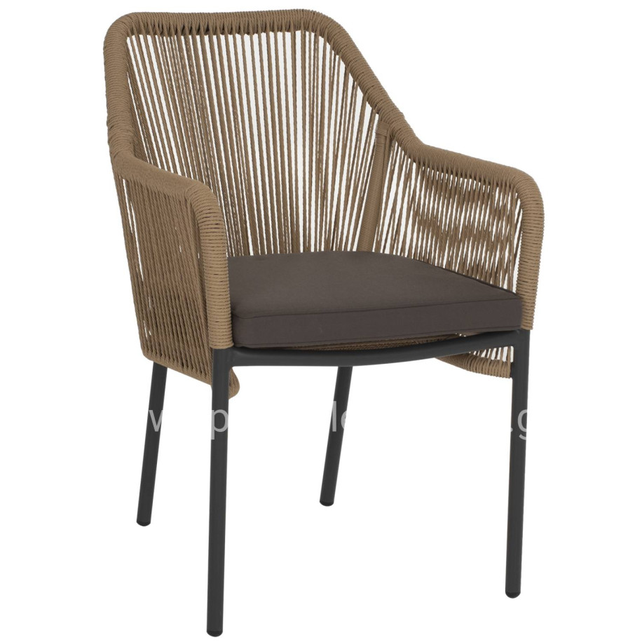 ΠΟΛΥΘΡΟΝΑ ΑΛΟΥΜΙΝΙΟΥ LOKKI HM5855.02 ΑΝΘΡΑΚΙ ΜΕ ΣΧΟΙΝΙ WICKER PE 56x66x82Υ εκ.