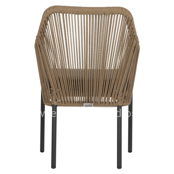ARMCHAIR ALUMINUM LOKKI HM5855.02 CHARCOAL GREY WITH WICKER ROPE PE 56x66x82