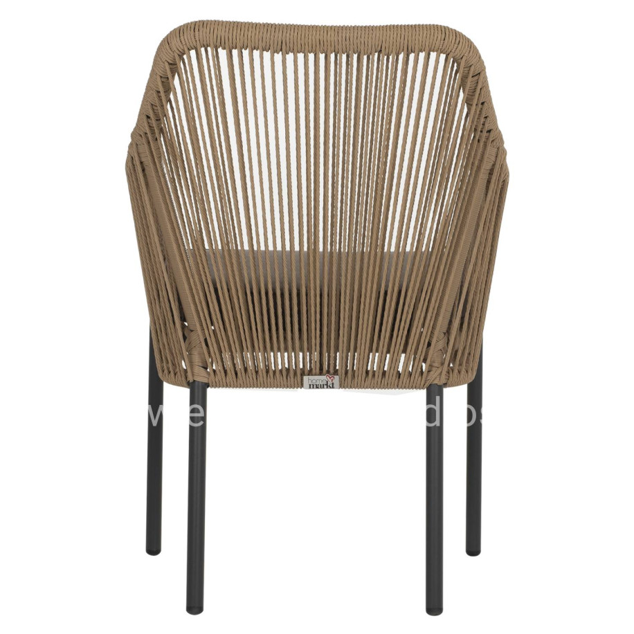 ARMCHAIR ALUMINUM LOKKI HM5855.02 CHARCOAL GREY WITH WICKER ROPE PE 56x66x82